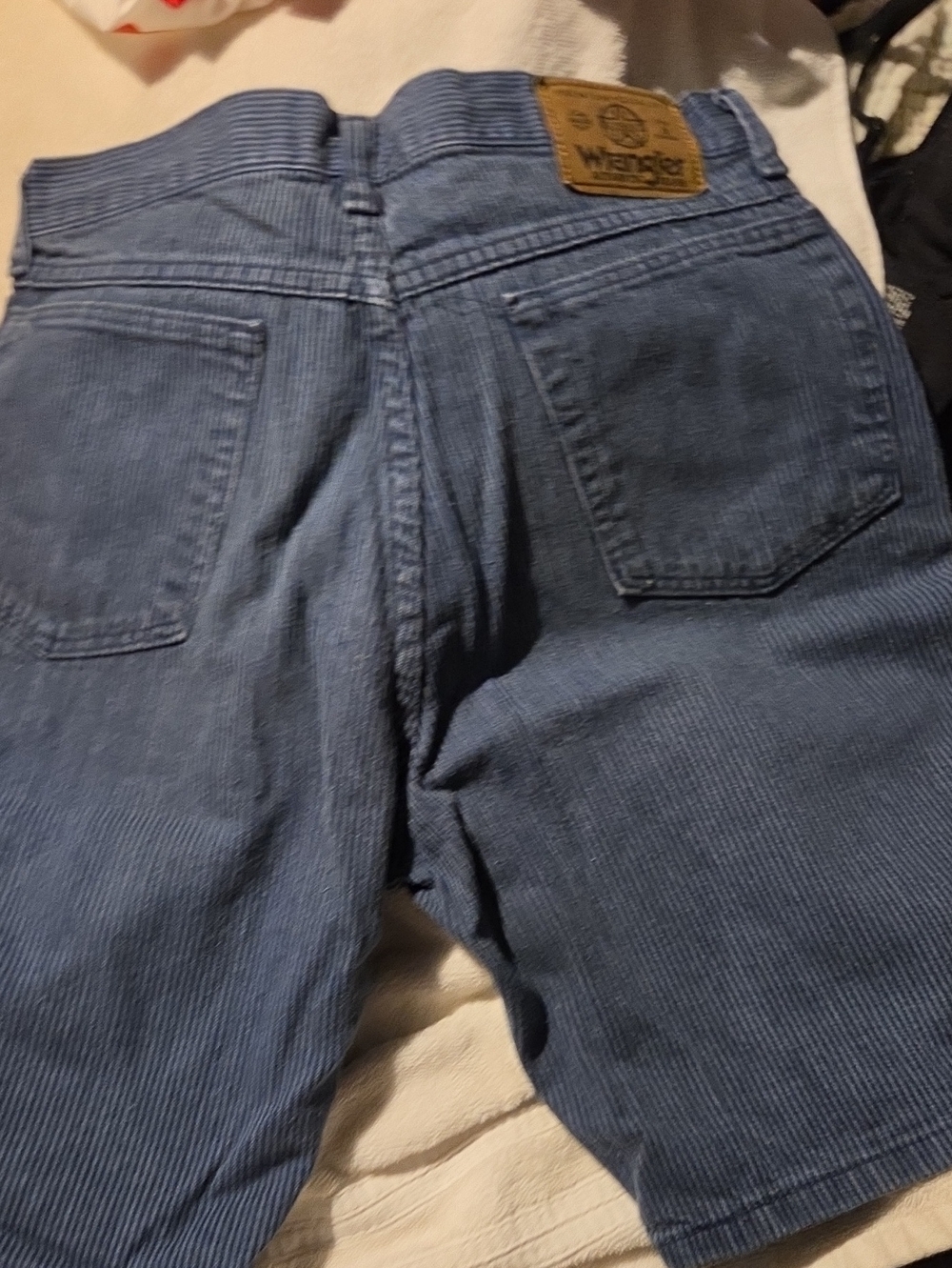 Wrangler Men’s Navy Blue Corduroy Pants with Leather Patch